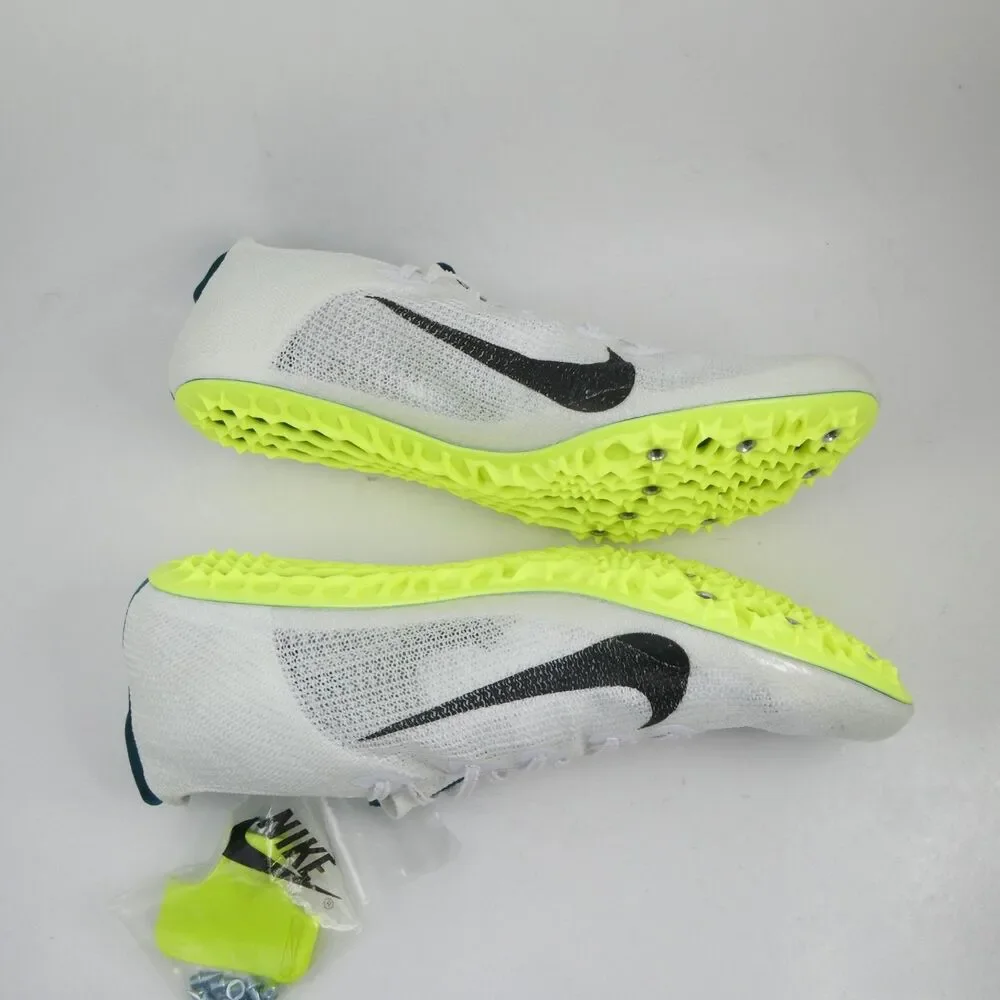 Nike Men's US 12 Zoom Superfly Elite 2 Track Shoes White Green Spikes FZ9662-100